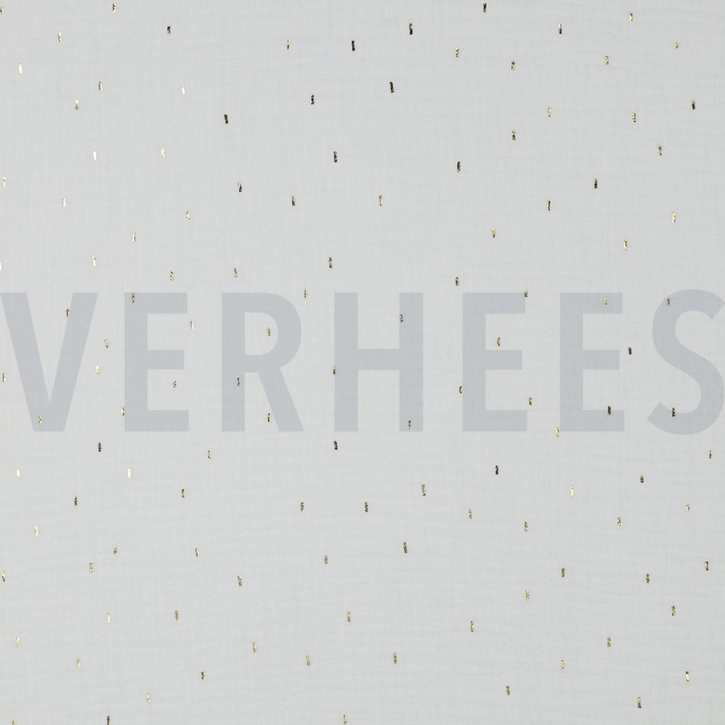 DOUBLE GAUZE FOIL STRIPES OFF WHITE/GOLD
