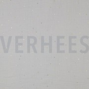 DOUBLE GAUZE FOIL STRIPES LIGHT GREY/GOLD (thumbnail)
