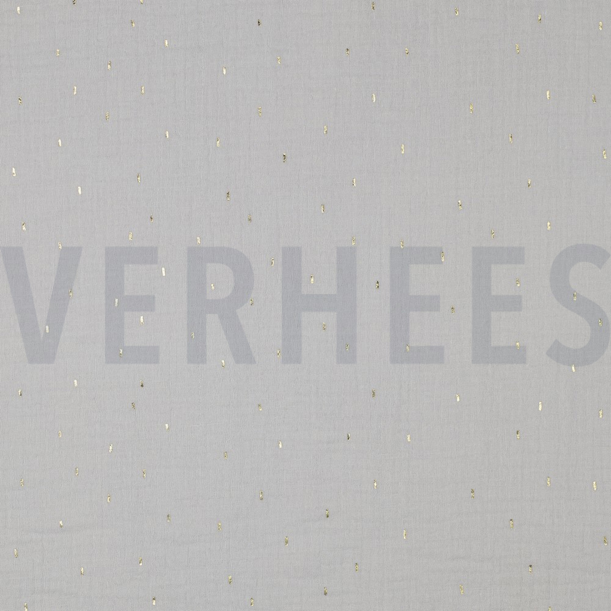 DOUBLE GAUZE FOIL STRIPES LIGHT GREY/GOLD (high resolution)