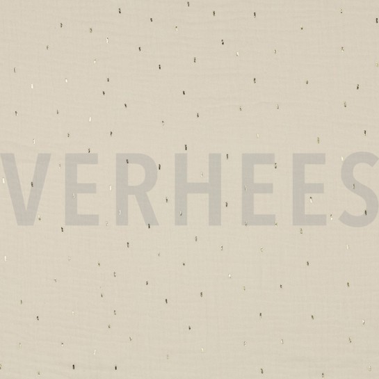 DOUBLE GAUZE FOIL STRIPES ECRU/GOLD #7