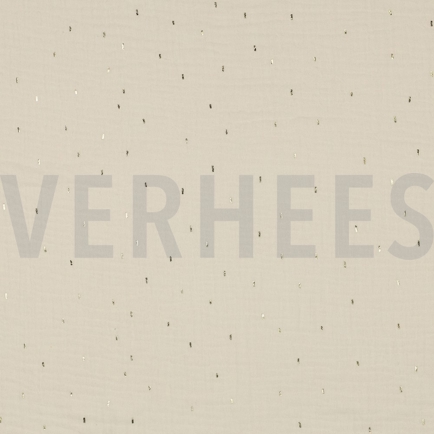 DOUBLE GAUZE FOIL STRIPES ECRU/GOLD (hover)