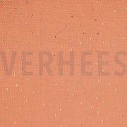 DOUBLE GAUZE FOIL STRIPES APRICOT/GOLD (thumbnail)