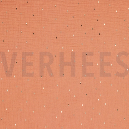 DOUBLE GAUZE FOIL STRIPES APRICOT (hover)