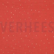 DOUBLE GAUZE FOIL STRIPES RUST/GOLD (thumbnail)
