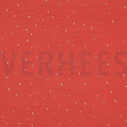 DOUBLE GAUZE FOIL STRIPES RUST (hover)