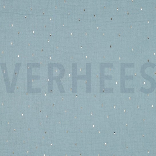 MUSSELIN FOLIE STREIFEN CYAN / GOLD #7