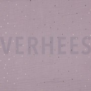 DOUBLE GAUZE FOIL STRIPES LILAC/GOLD (thumbnail)