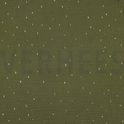DOUBLE GAUZE FOIL STRIPES GREEN/GOLD (thumbnail)