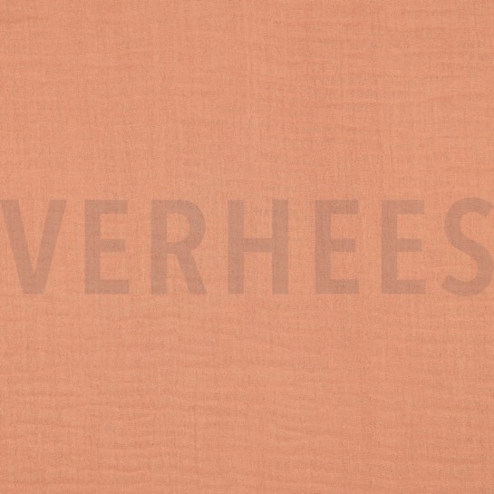 BAUMWOLLE MUSSELIN DREILAGIG GOTS PFIRSICH #7