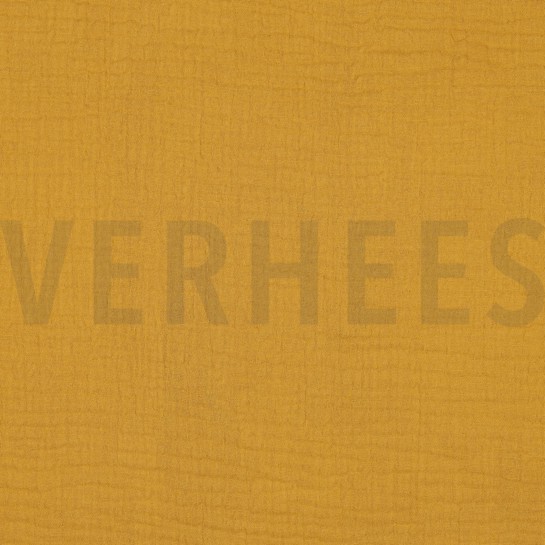 BAUMWOLLE MUSSELIN DREILAGIG GOTS OCKER #7