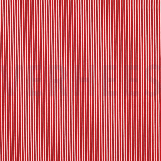KATOENEN POPLIN STREPEN ROOD #7