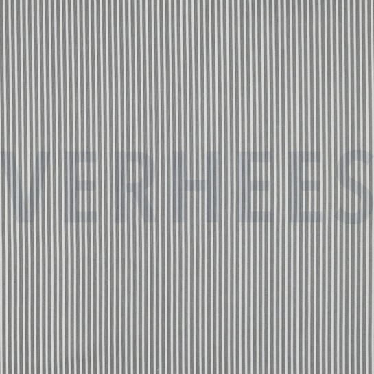 KATOENEN POPLIN STREPEN GRIJS #7