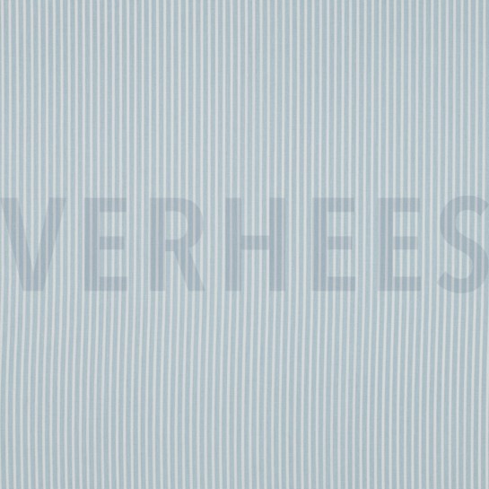 KATOENEN POPLIN STREPEN LICHTBLAUW #7