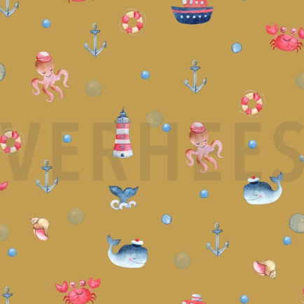 JERSEY GOTS DIGITAL SEA OCHRE (hover)