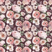 JERSEY DIGITAL ROSES BORDEAUX (thumbnail)