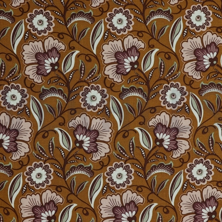 VISCOSE RADIANCE FLOWERS LIGHT BROWN (hover)