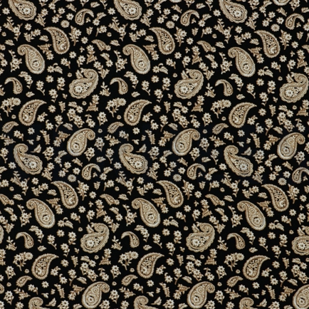 VISCOSE RADIANCE PAISLEY BLACK (hover)