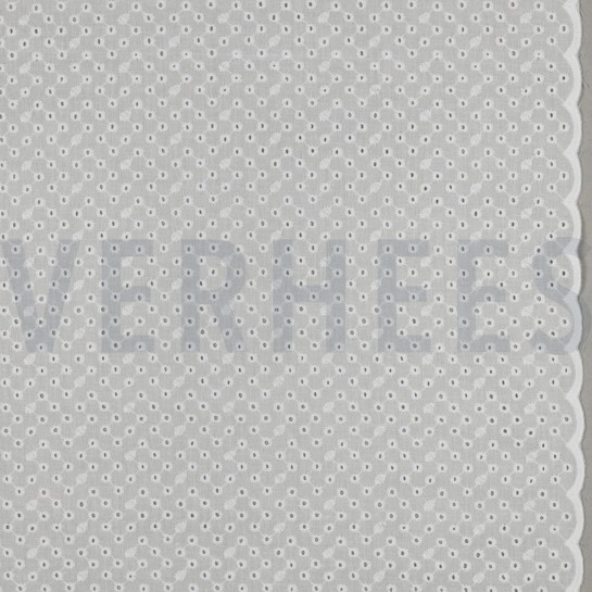 BAUMWOLLE STICKEREI ZWEISEITIGE WELLE WEISS #7