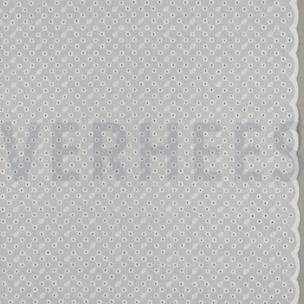 BAUMWOLLE STICKEREI ZWEISEITIGE WELLE WEISS (hover)