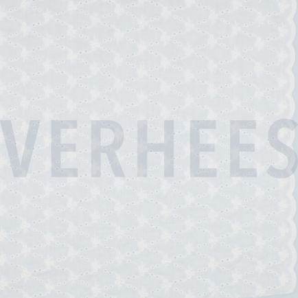 BAUMWOLLE STICKEREI ZWEISEITIGE WELLE WEISS (hover)