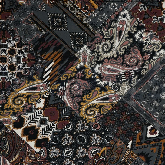 VISKOSE RADIANCE DIGITAL ETHNISCHER PATCH DUNKELGRAU #7