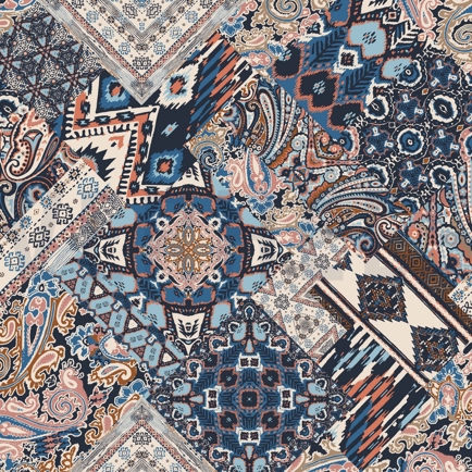 VISCOSE RADIANCE DIGITAL ETHNIC PATCH ECRU (hover)