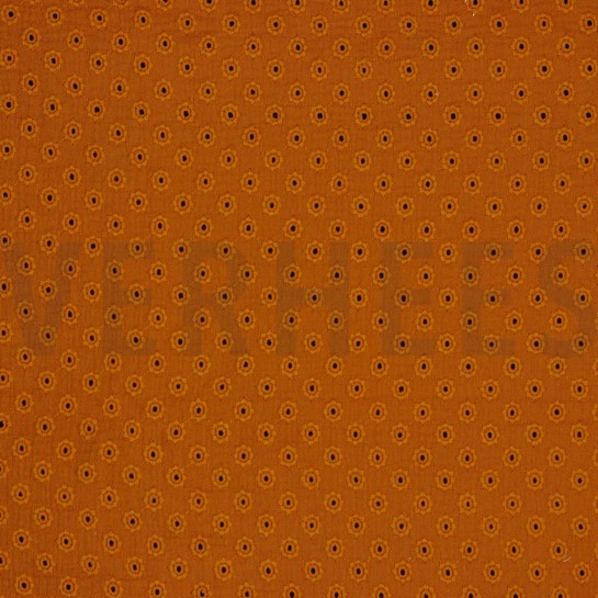 MUSSELIN STICKEREI BLUMEN RUST #7