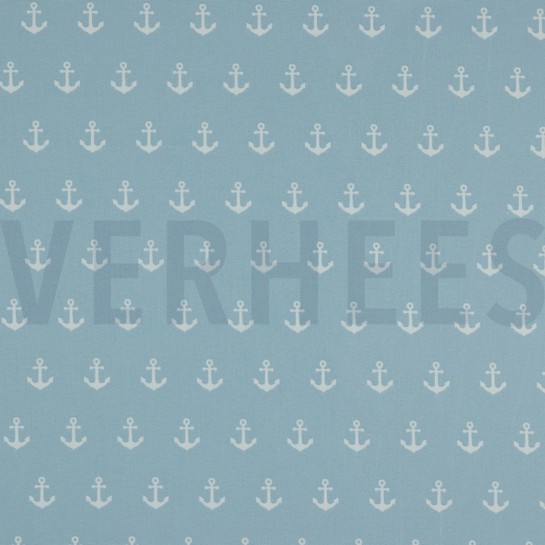 POPELINE DE COTON ANCRE BLEU CLAIR #7