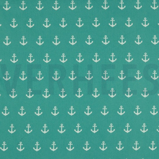BAUMWOLLE POPELINE ANKER ALTGRÜN #7