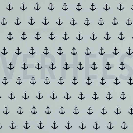 POPELINE DE COTON ANCRE BLANC / NOIR #7