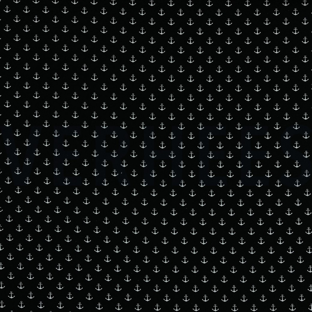 POPLIN PETIT ANCHOR BLACK