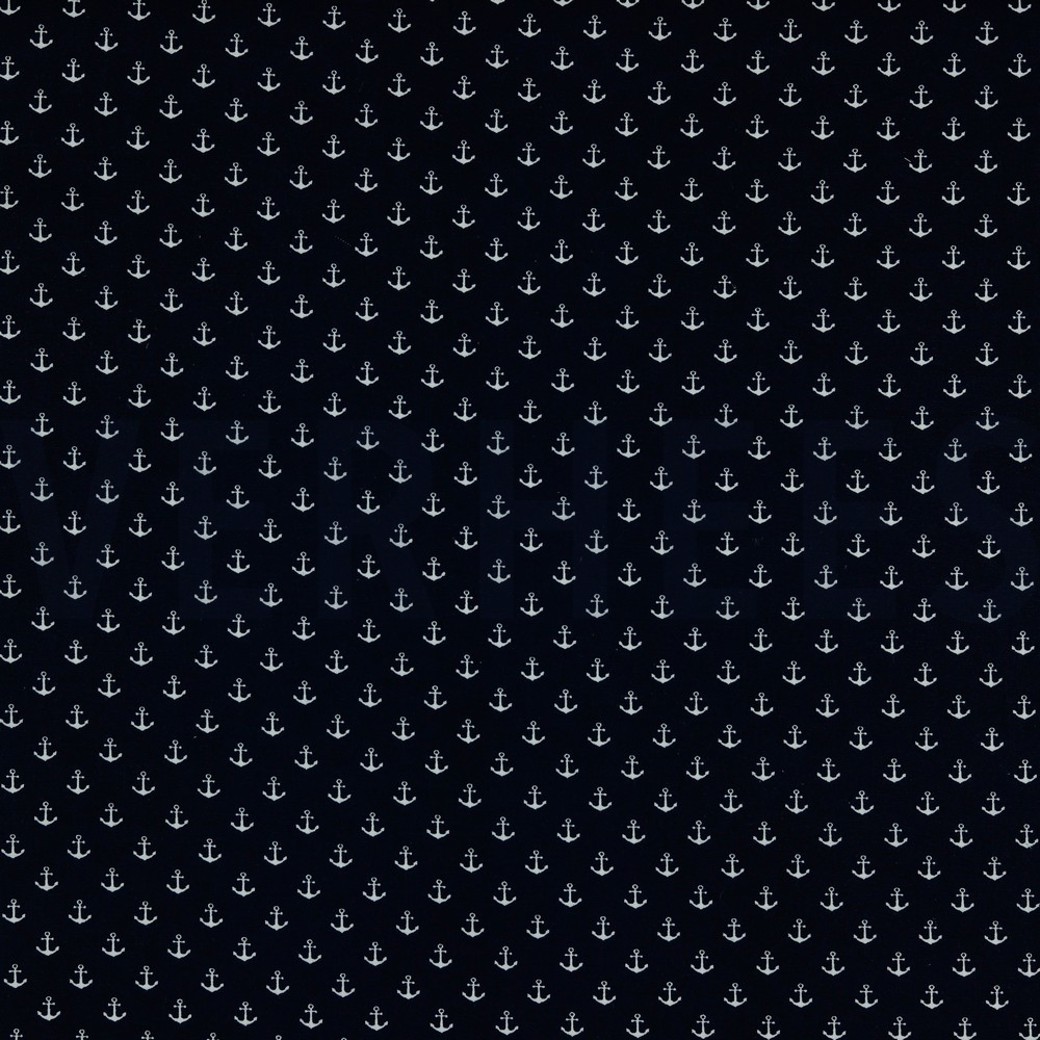 POPLIN PETIT ANCHOR NAVY