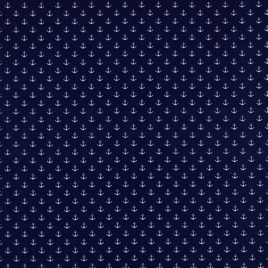POPLIN PETIT ANCHOR COBALT