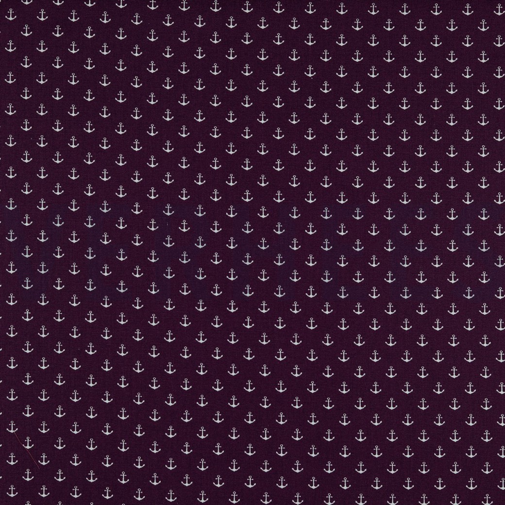 POPLIN PETIT ANCHOR PURPLE