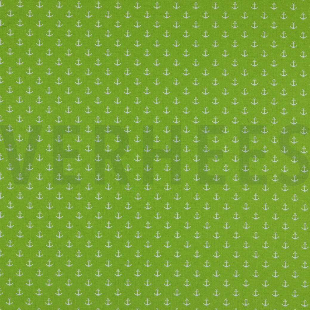 POPLIN PETIT ANCHOR LIME