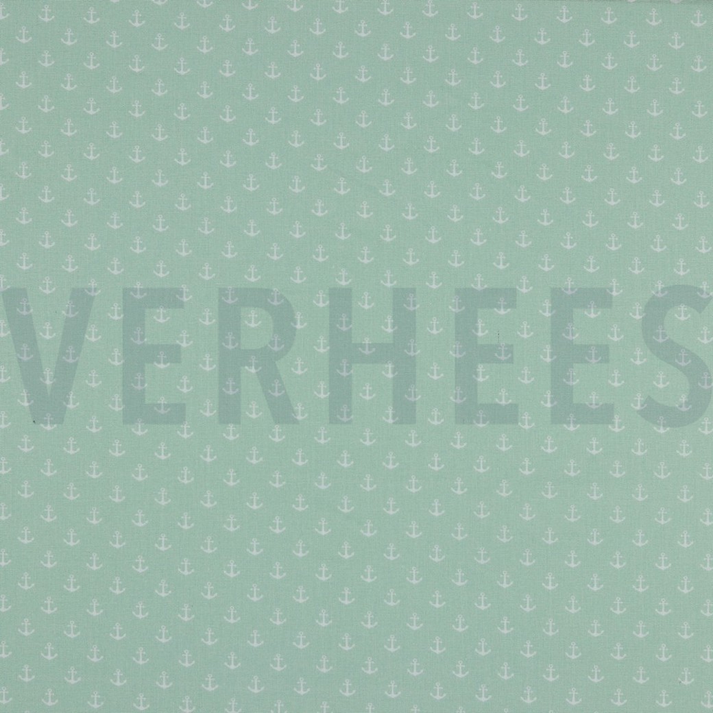 POPLIN PETIT ANCHOR MINT