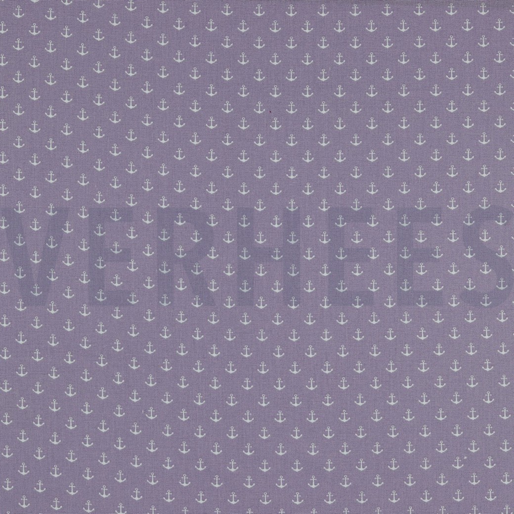 POPLIN PETIT ANCHOR LILAC