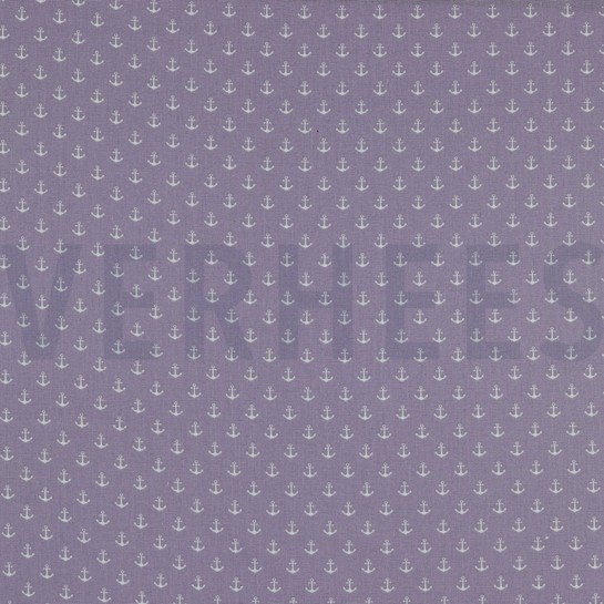 POPLIN PETIT ANCHORS LILAC #7