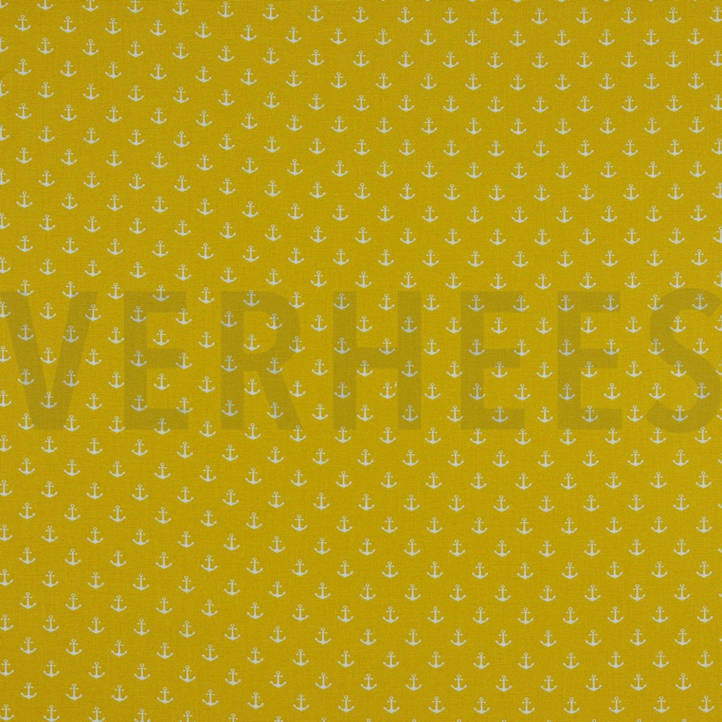 POPLIN PETIT ANCHOR YELLOW