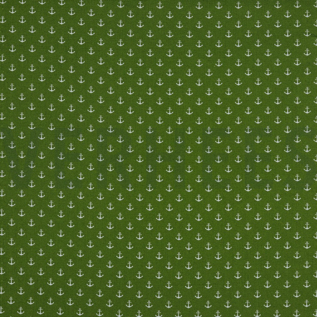 POPLIN PETIT ANCHOR GREEN