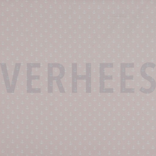 BAUMWOLLE POPELINE KLEINE ANKER HELLROSA #7