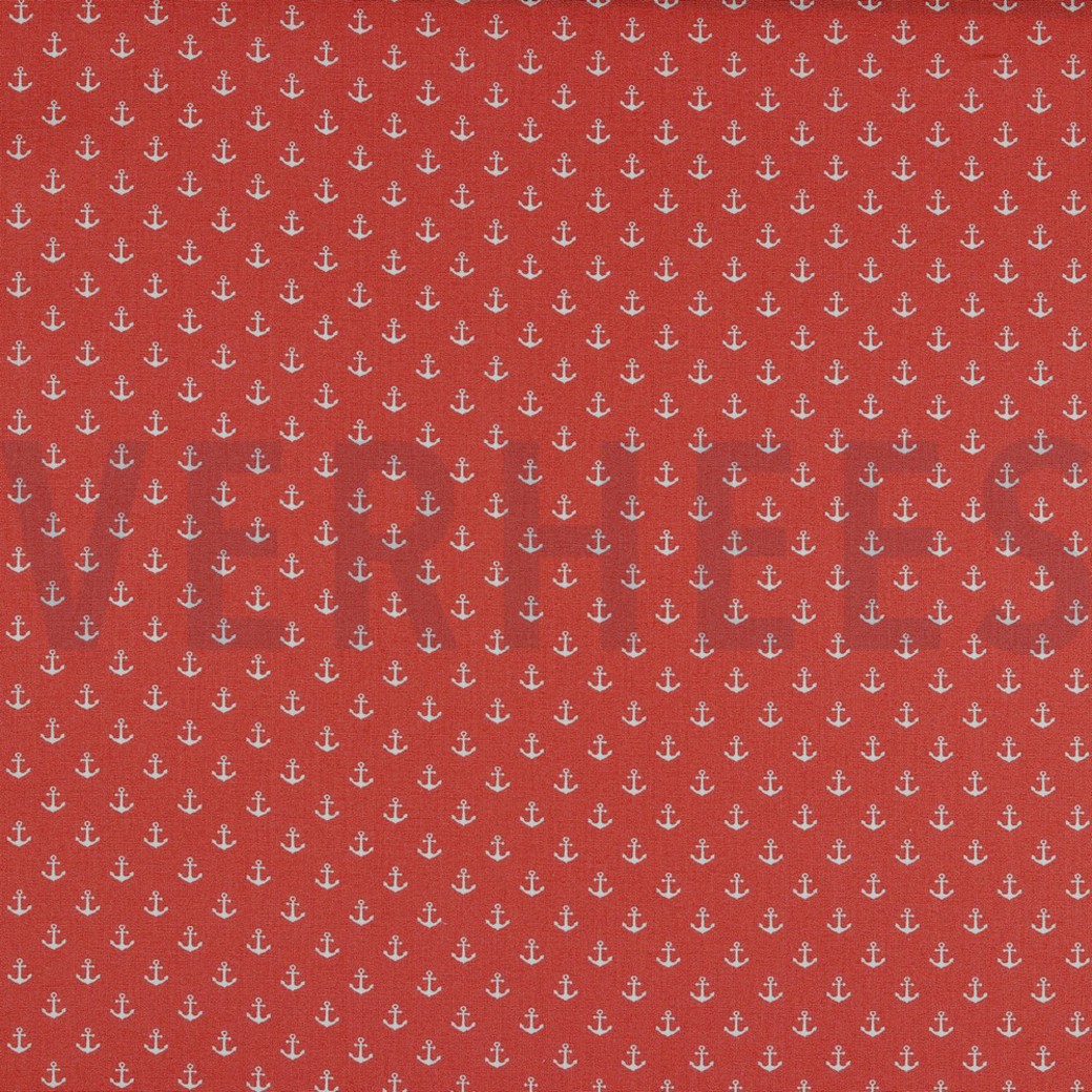 POPLIN PETIT ANCHOR CORAL