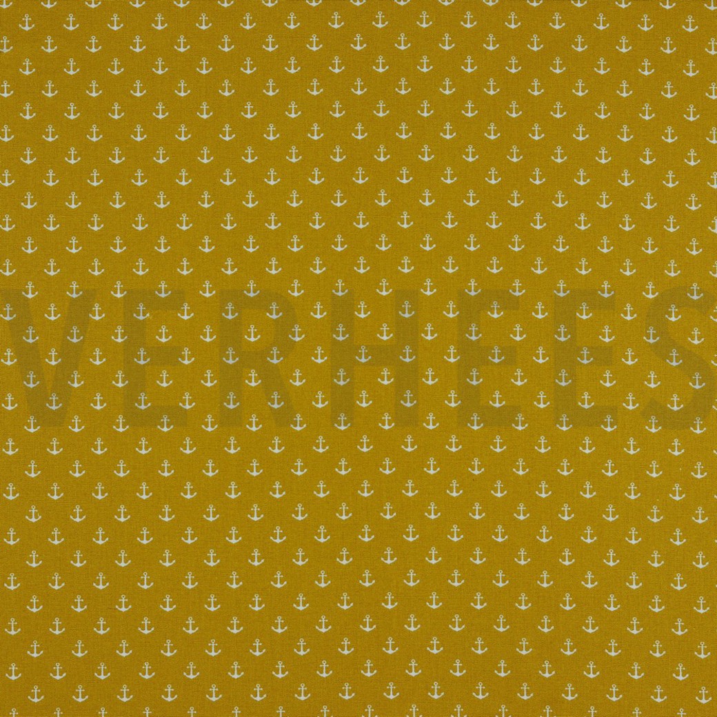 POPLIN PETIT ANCHOR OCHRE