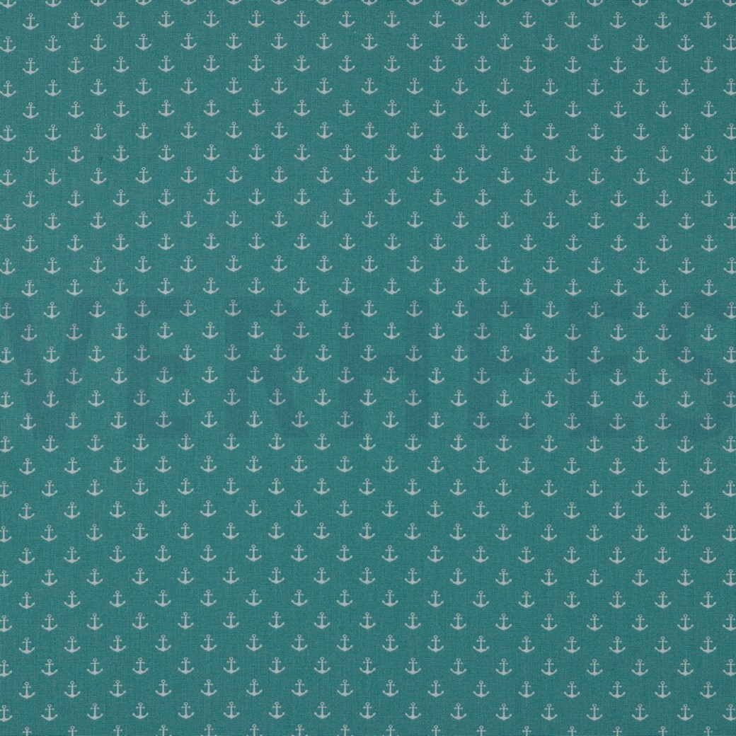 POPLIN PETIT ANCHOR OLD GREEN