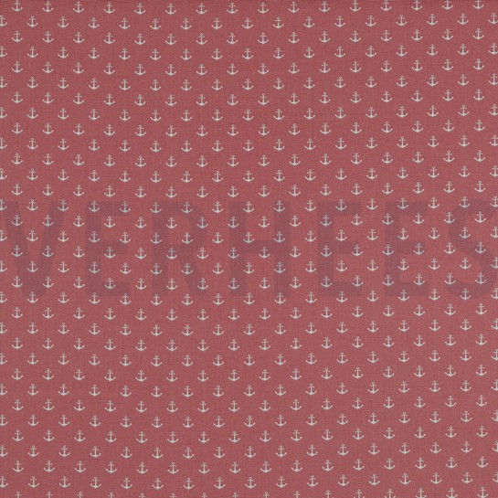 BAUMWOLLE POPELINE KLEINE ANKER BLUSH #7