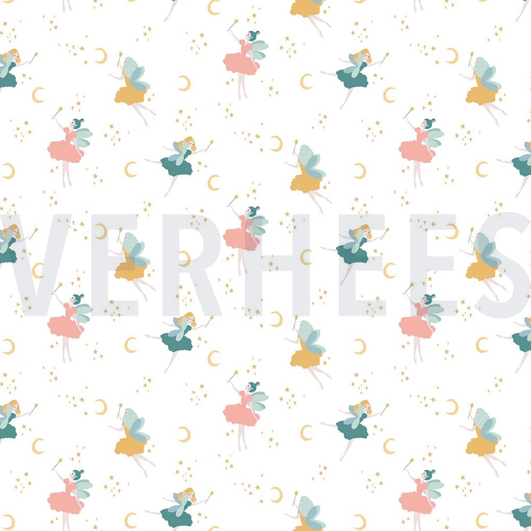 POPLIN GOTS MAGICAL NIGHT WHITE