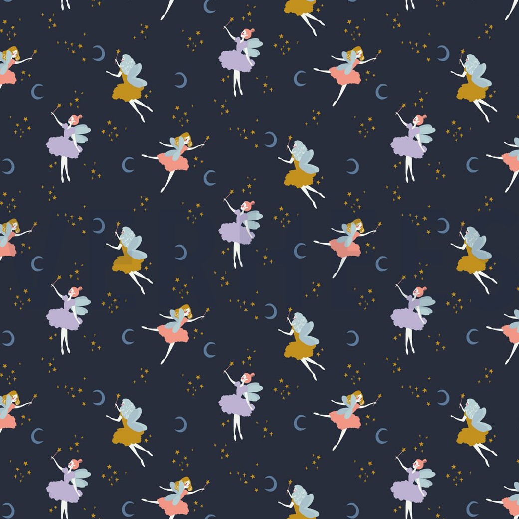 POPLIN GOTS MAGICAL NIGHT NAVY