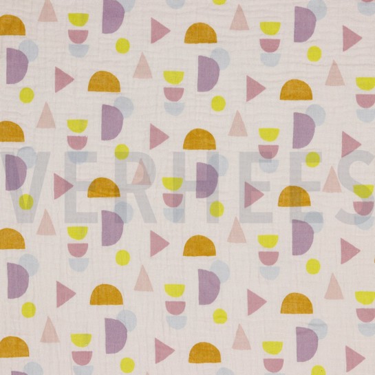 DOUBLE GAUZE GOTS DOTS LIGHT ROSE #7