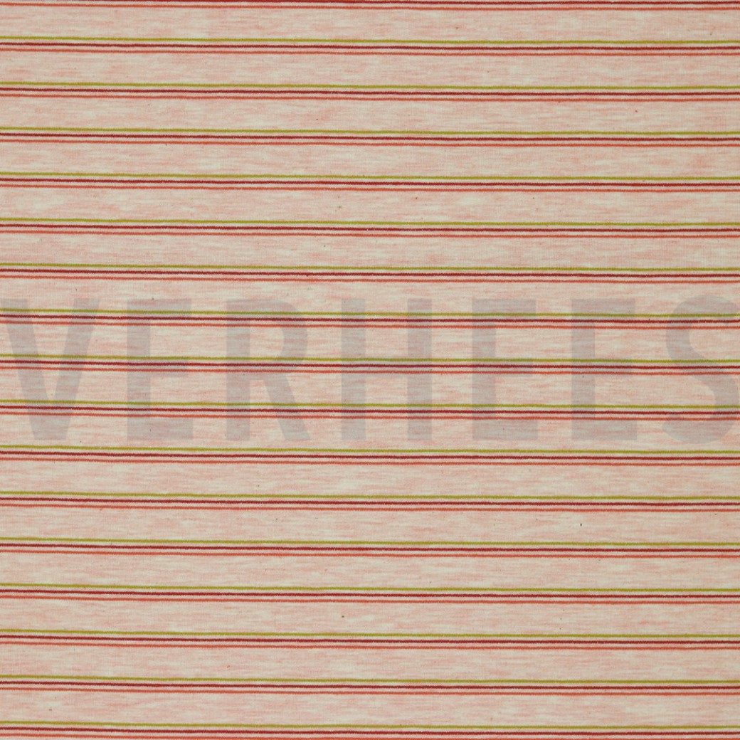 FRENCH TERRY STRIPES ROSE MELANGE