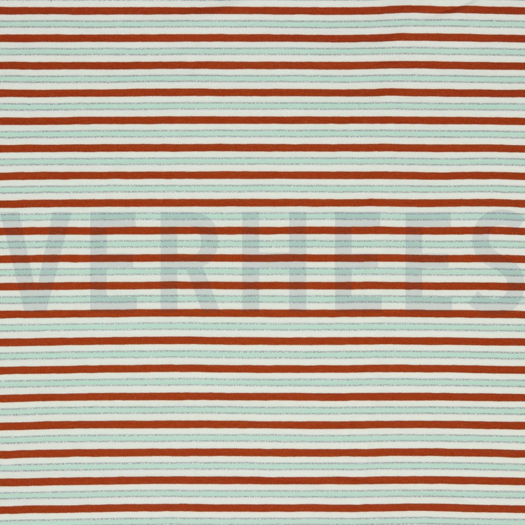 JERSEY STRIPES LUREX TERRA/SILVER